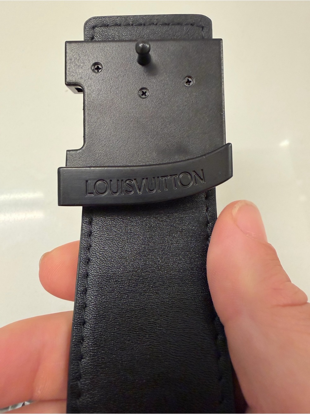 Louis Vuitton Black Monogram Eclipse LV Initiales Belt - Picture 7 of 10